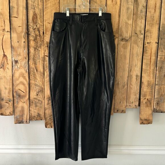 Abercrombie & Fitch Curve Love Vegan Leather Ankle‎ Straight Ultra High Rise 10 - Picture 4 of 16